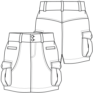 Moldes de confeccion para Pollera Jean 724